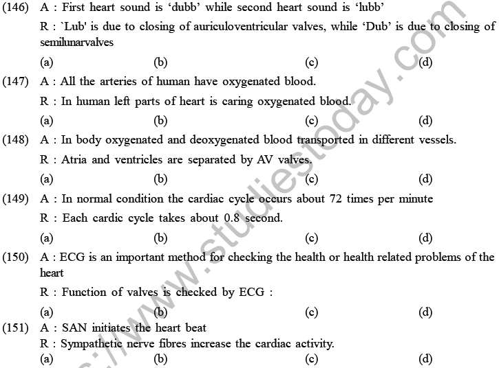NEET Biology Body Fluids and Circulation MCQs Set A, Multiple Choice